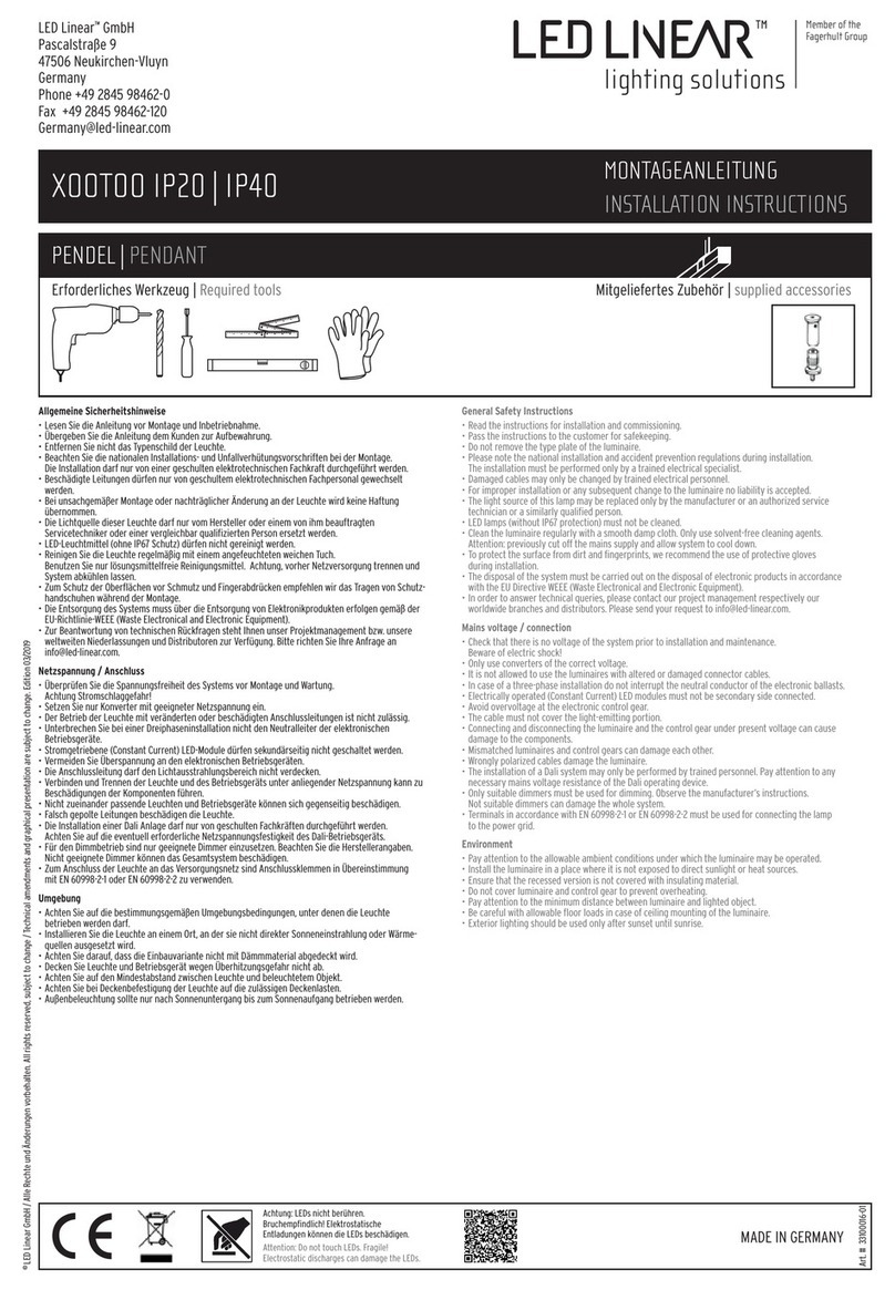 LED Linear XOOTOO IP20 User manual