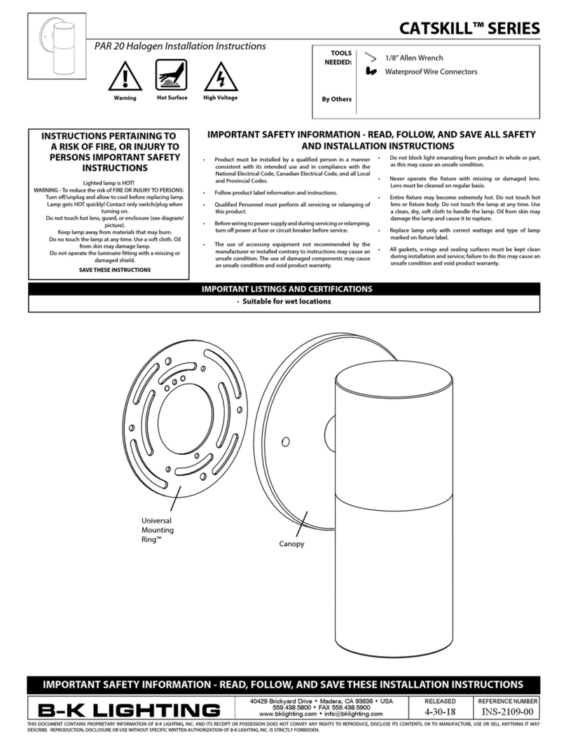 B-K lighting CATSKILL Series User manual