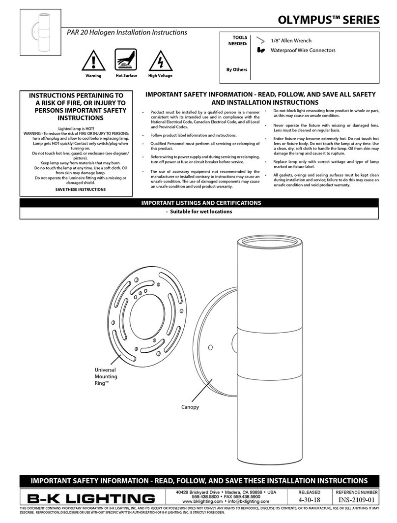 B-K lighting OLYMPUS Series User manual