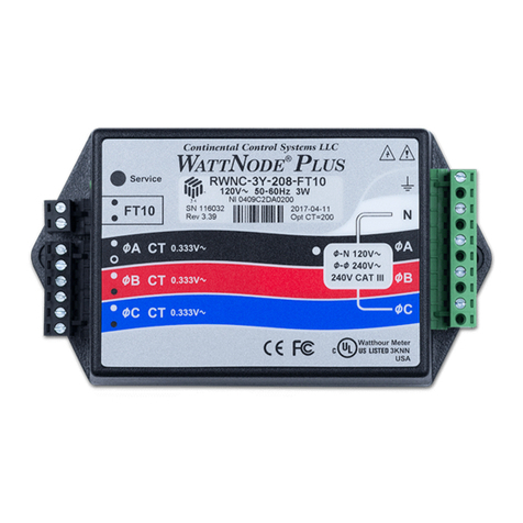 CONTINENTAL CONTROL SYSTEMS WattNode Plus Series installation manual