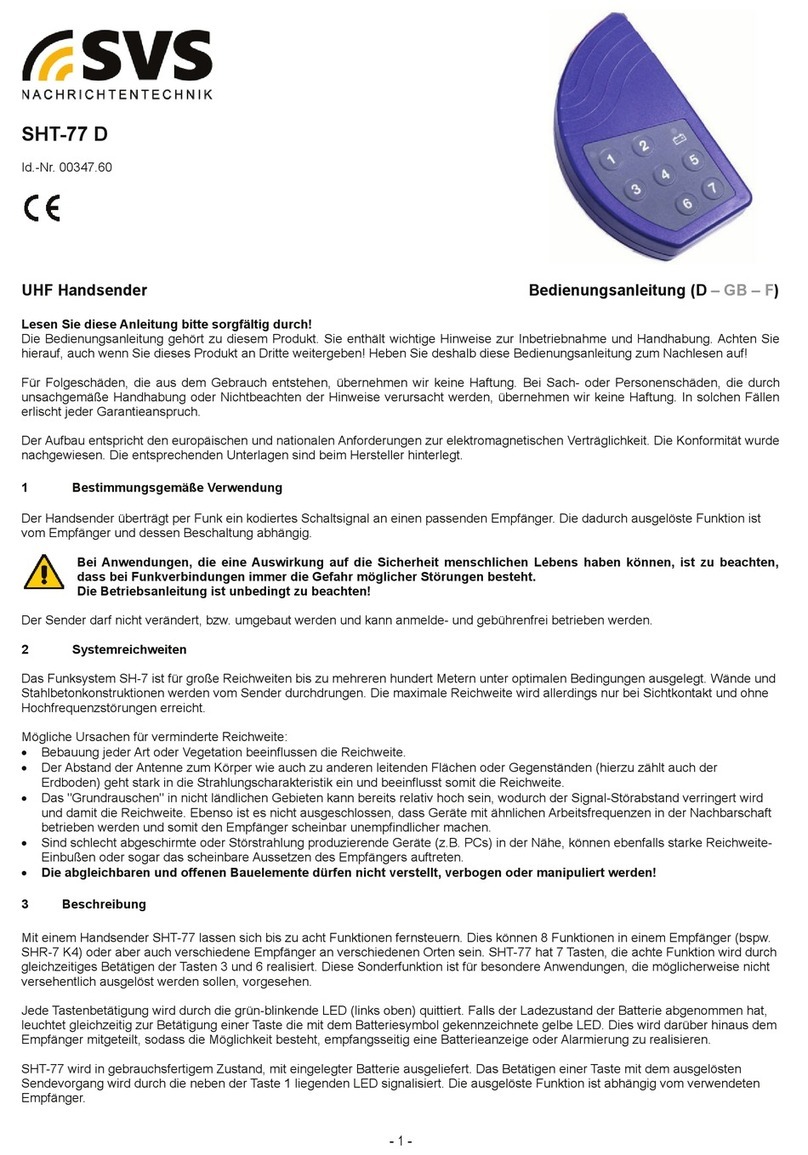 SVS SHT-77 User manual