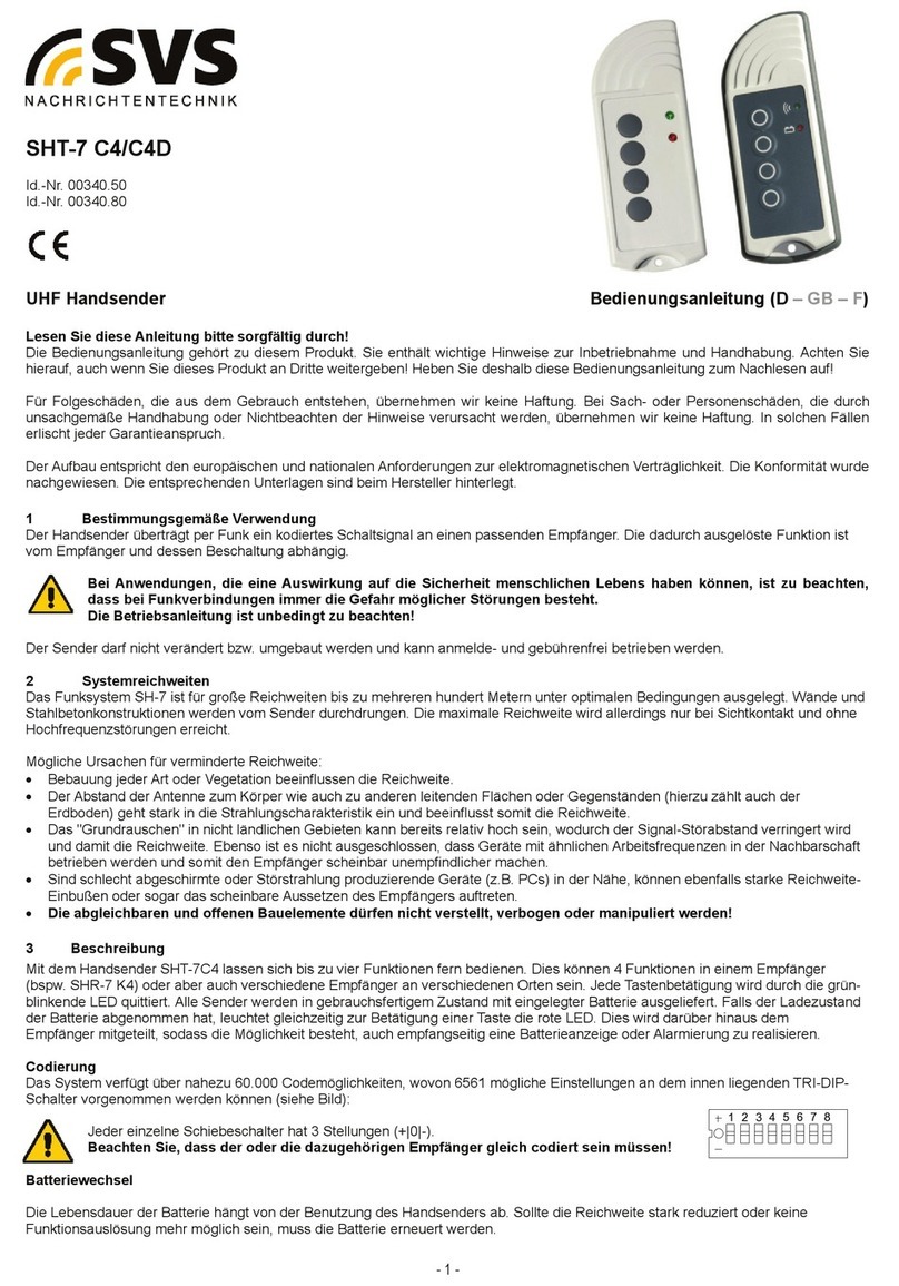 SVS SHT-7 C4 User manual
