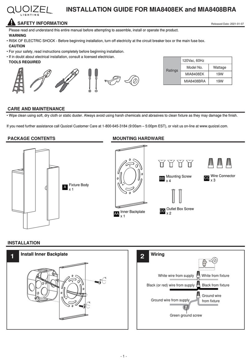 Quoizel MIA8408EK User manual Quoizel MIA8408EK User manual