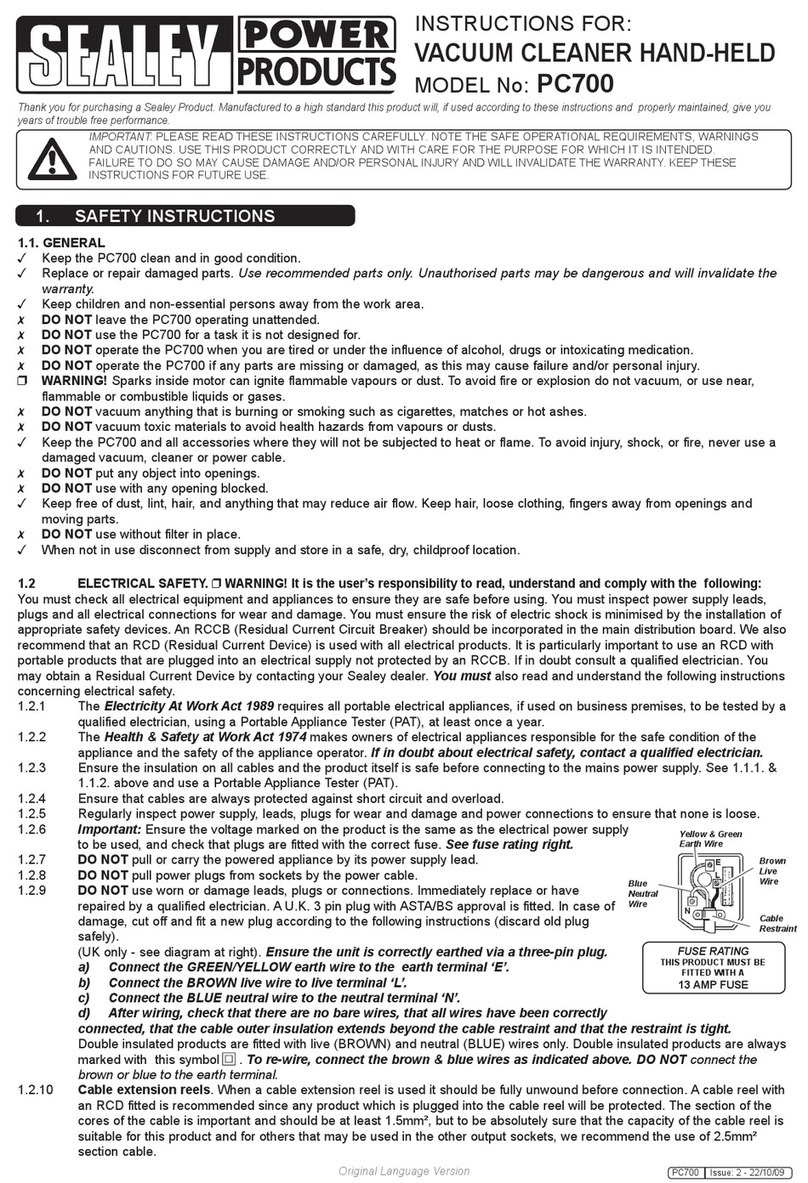Sealey PC700 instructions