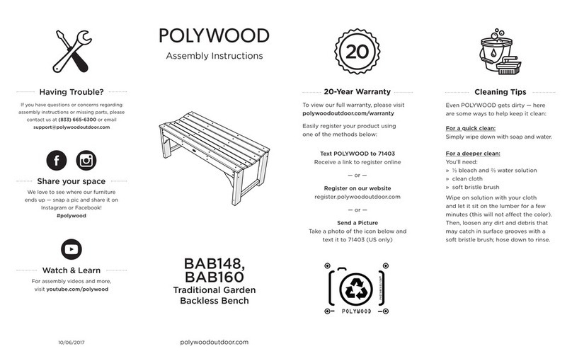 Polywood BAB148 Assembly instructions