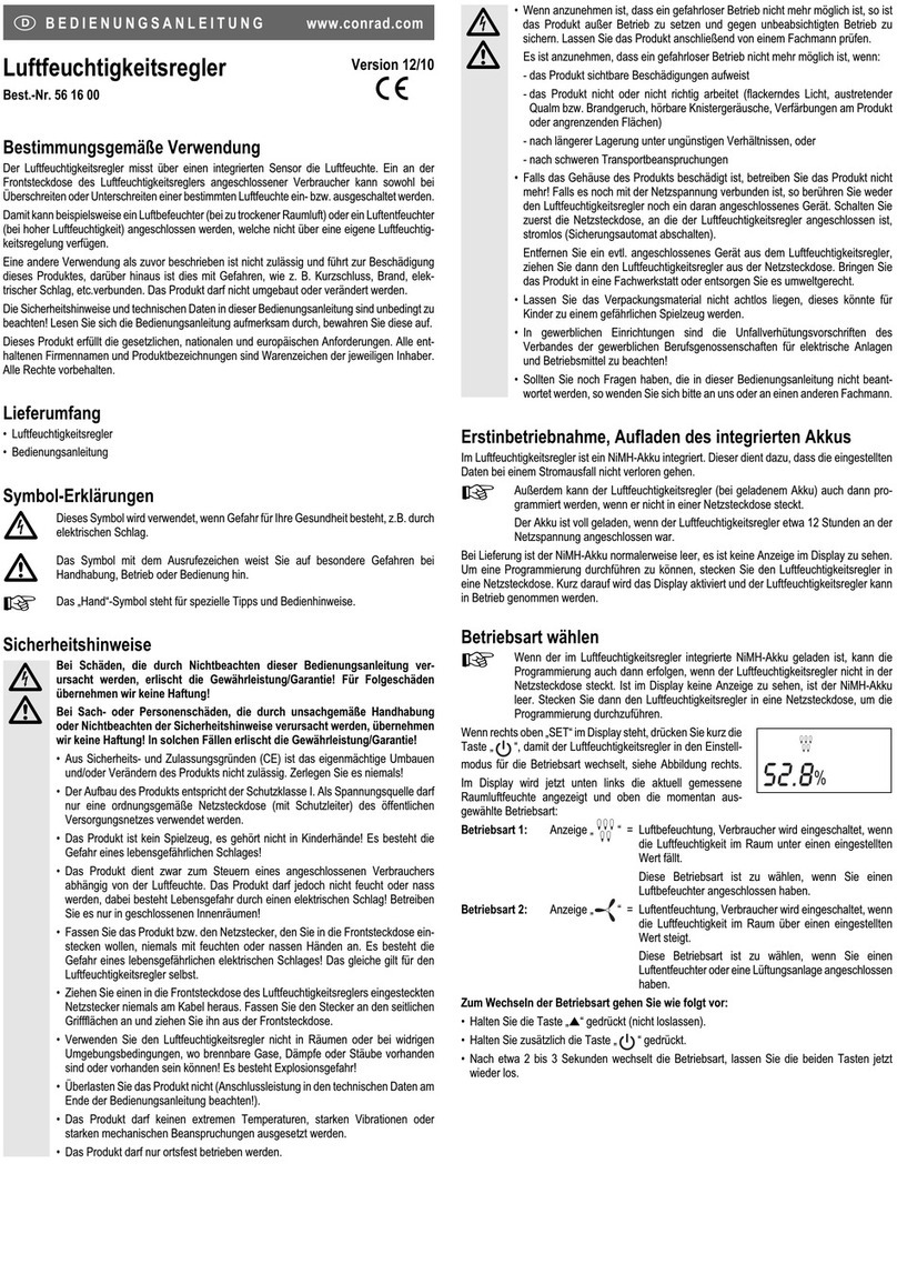 Conrad 56 16 00 operating instructions