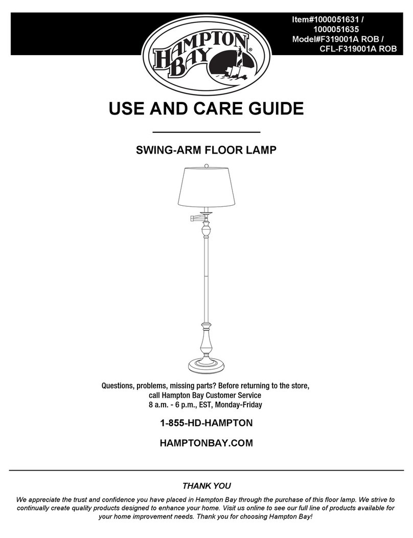 HAMPTON BAY F319001A ROB Use and care guide