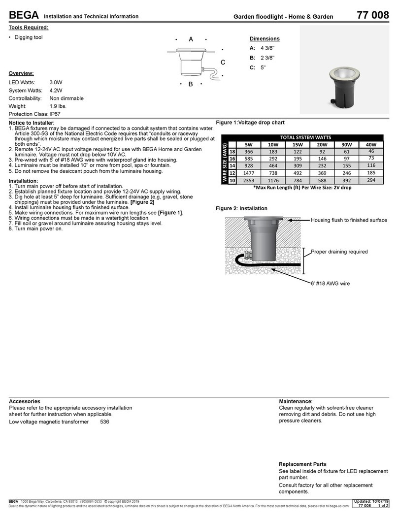 BEGA 77 008 Installation and technical information