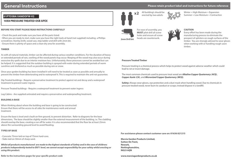 Mercia Garden Products 01PTOSBA1008DDFW-V2 Instruction manual Mercia Garden Products 01PTOSBA1008DDFW-V2 Instruction manual