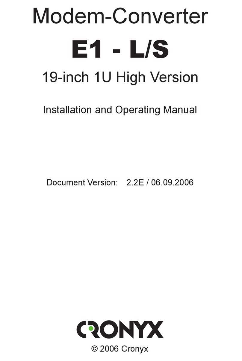 Cronyx E1 - L/S NSTALLATION AND OPERATING MANUAL