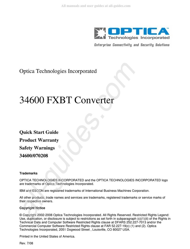 Optica 34600 FXBT quick start guide