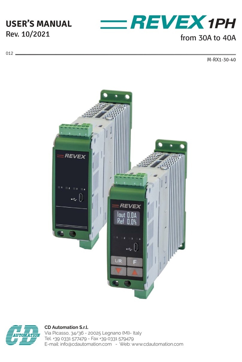 CD Automation REVEX 1PH User manual