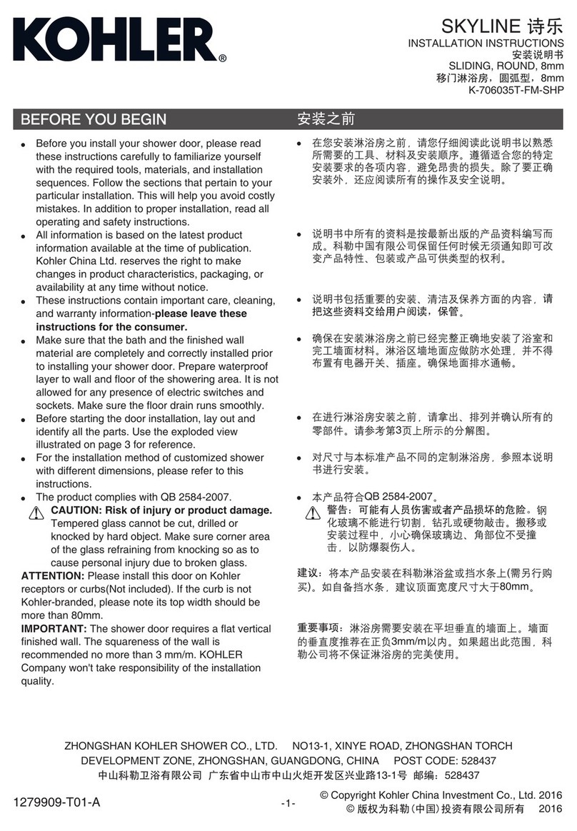 Kohler SKYLINE K-706035T-FM-SHP installation instructions