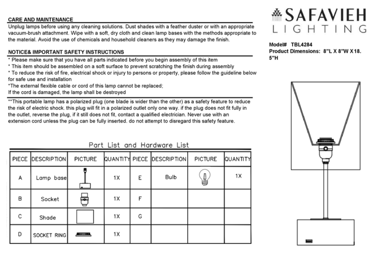 Safavieh TBL4284 User manual Safavieh TBL4284 User manual