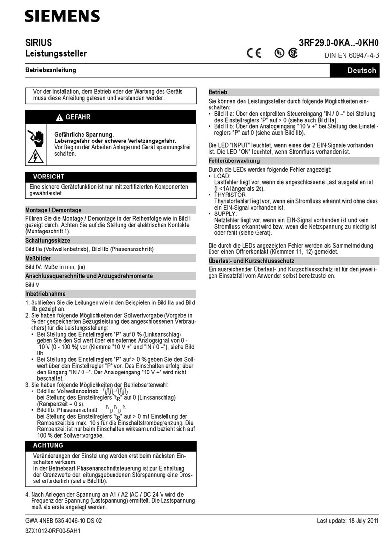 Siemens SIRIUS 3RF29.0-0KA 0KH0 Series operating instructions