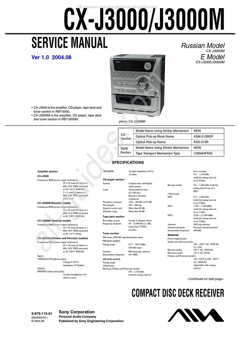 Sony CX-J3000 User manual Sony CX-J3000 User manual