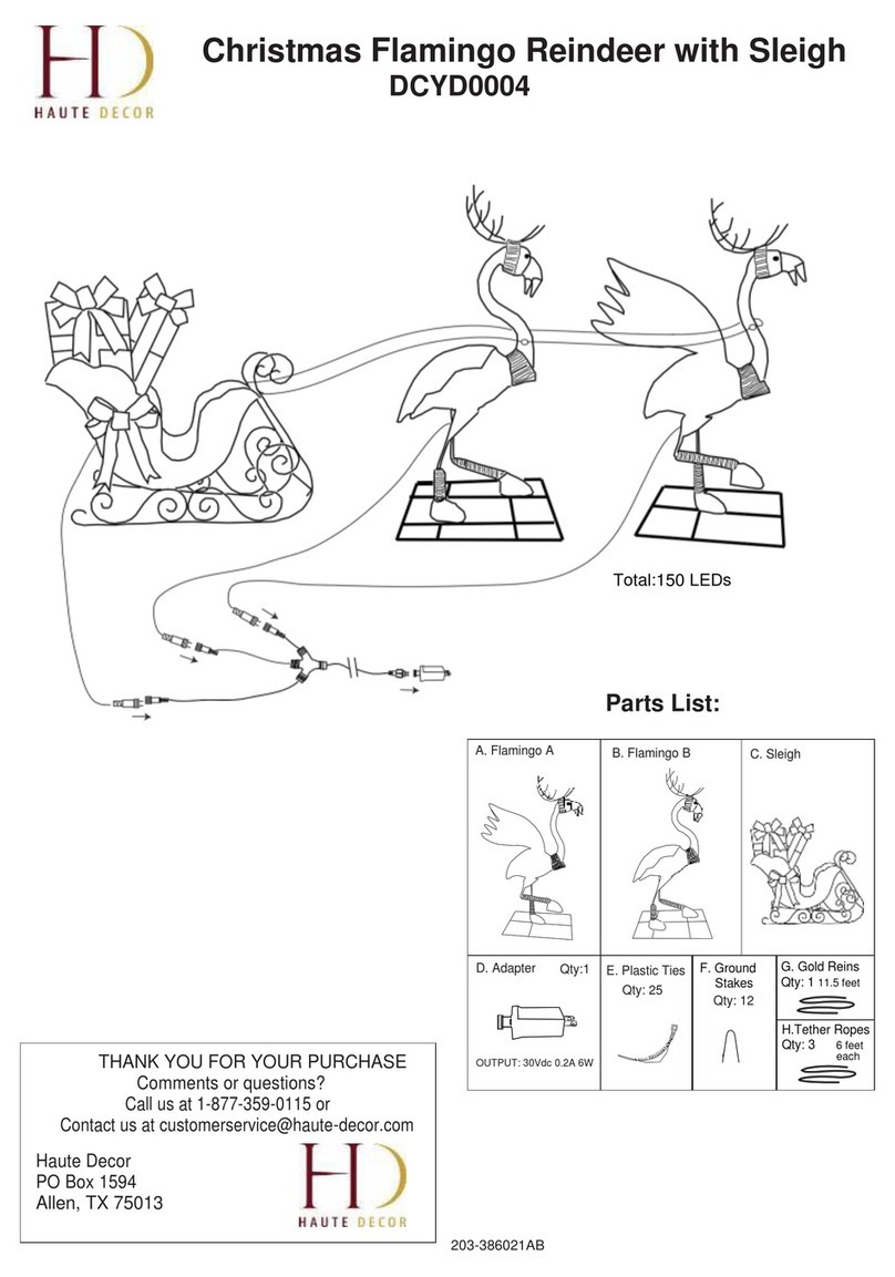 HD Christmas Flamingo Reindeer with Sleigh quick guide