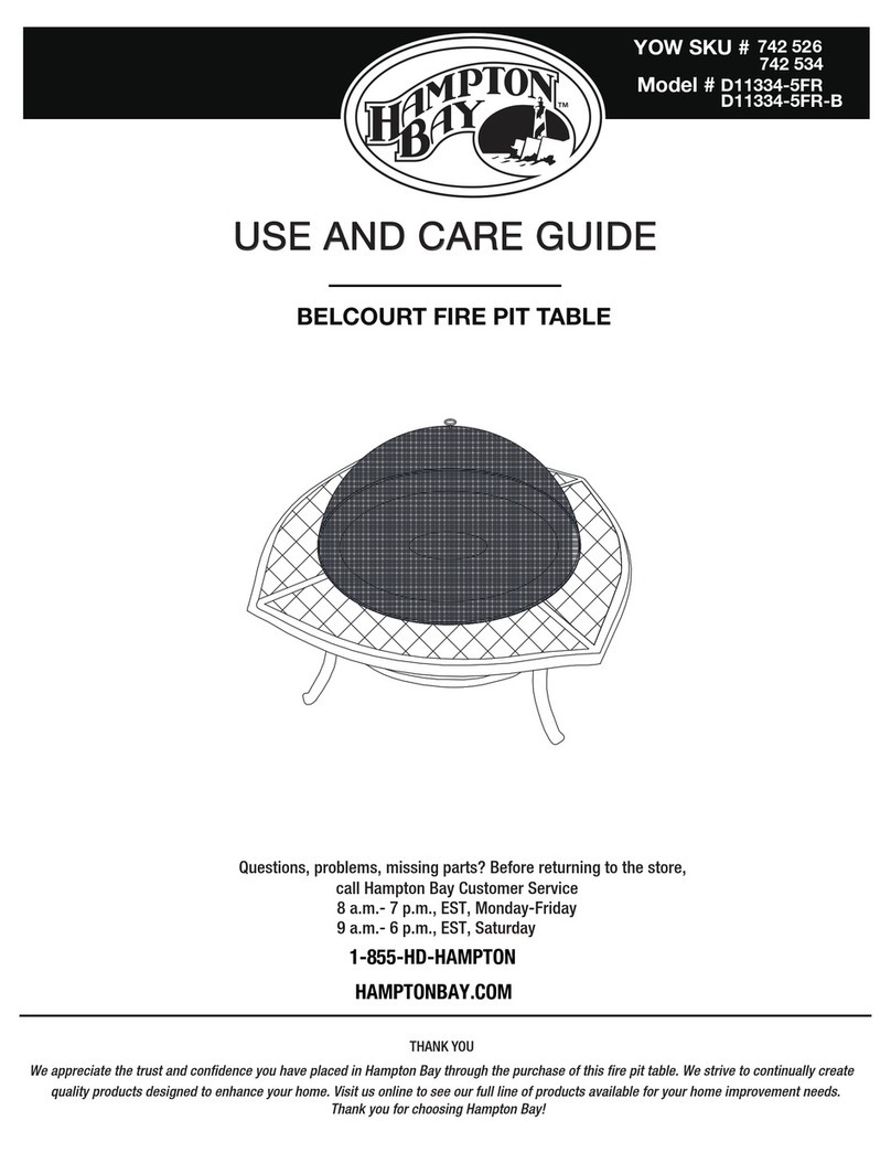 HAMPTON BAY BELCOURT Use and care guide
