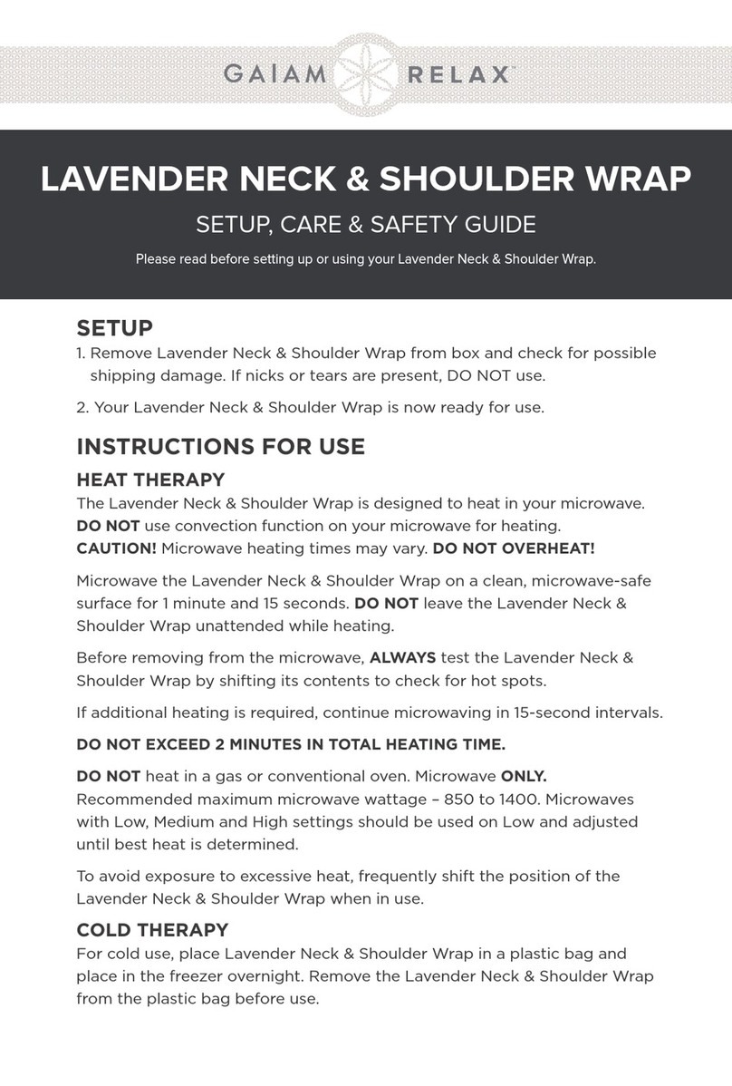 Gaiam RELAX LAVENDER NECK & SHOULDER WRAP Installation instructions Gaiam RELAX LAVENDER NECK & SHOULDER WRAP Installation instructions