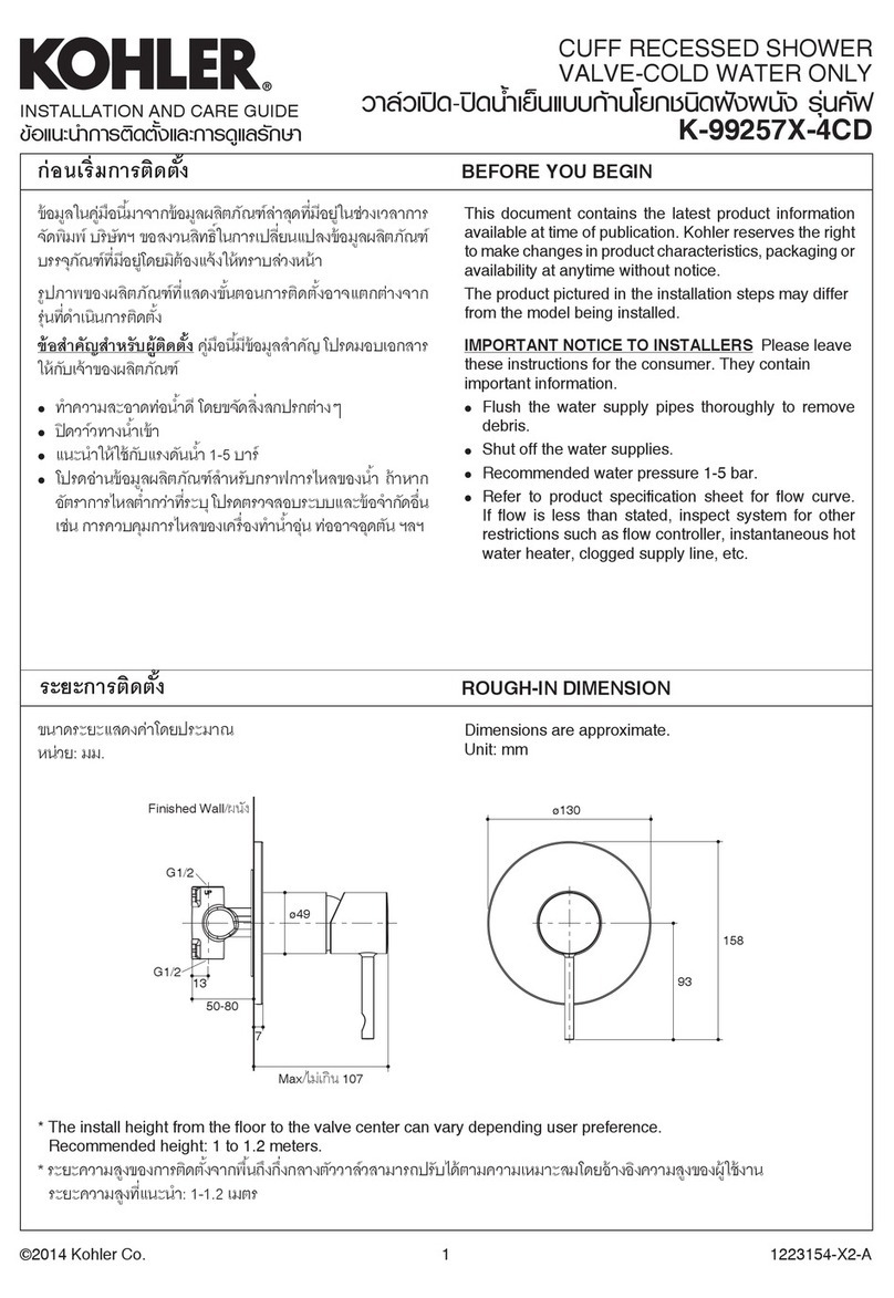Kohler K-99257X-4CD Assembly instructions Kohler K-99257X-4CD Assembly instructions