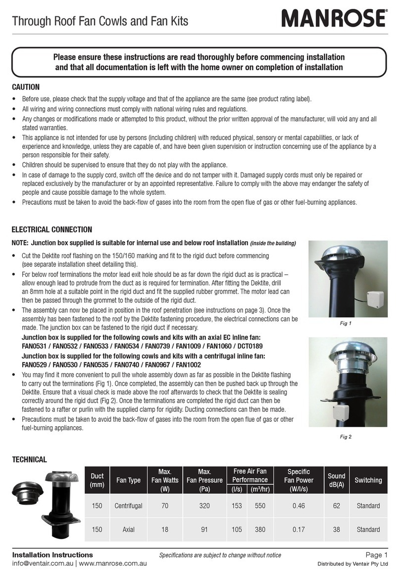 Manrose FAN0531 User manual Manrose FAN0531 User manual