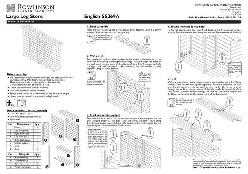 Rowlinson Garden Products SS269A Assembly instructions