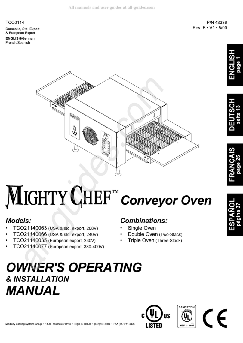 Middleby Mighty Chef TC021140063 Owner's operating and installation manual