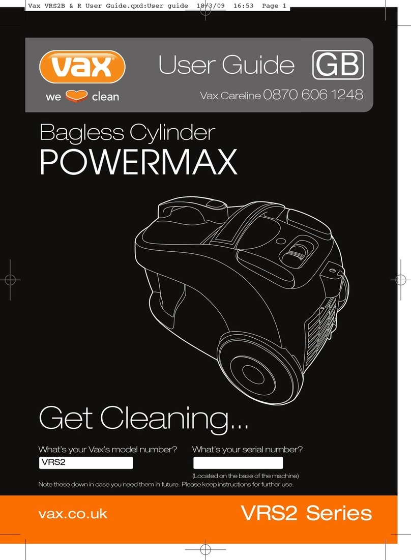 Vax POWERMAX VRS2 Series User manual Vax POWERMAX VRS2 Series User manual