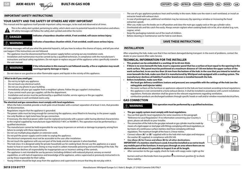 Whirlpool AKM 403/01 User manual
