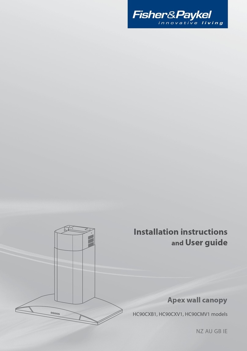 Fisher & Paykel HC90CXB1 Installation instructions and user guide
