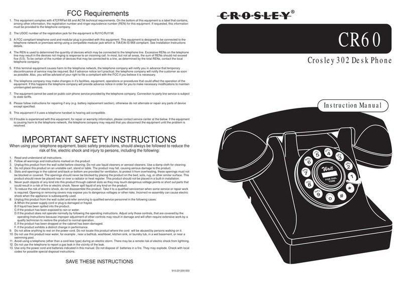 Crosley CR60 instruction manual