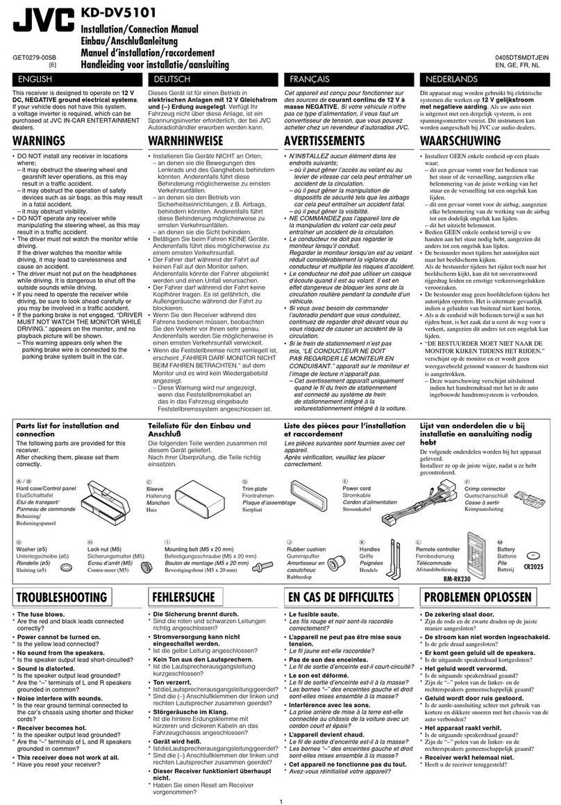 JVC KD-DV5101 Installation & connection manual