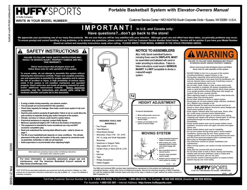 Huffy 211956B owner's manual