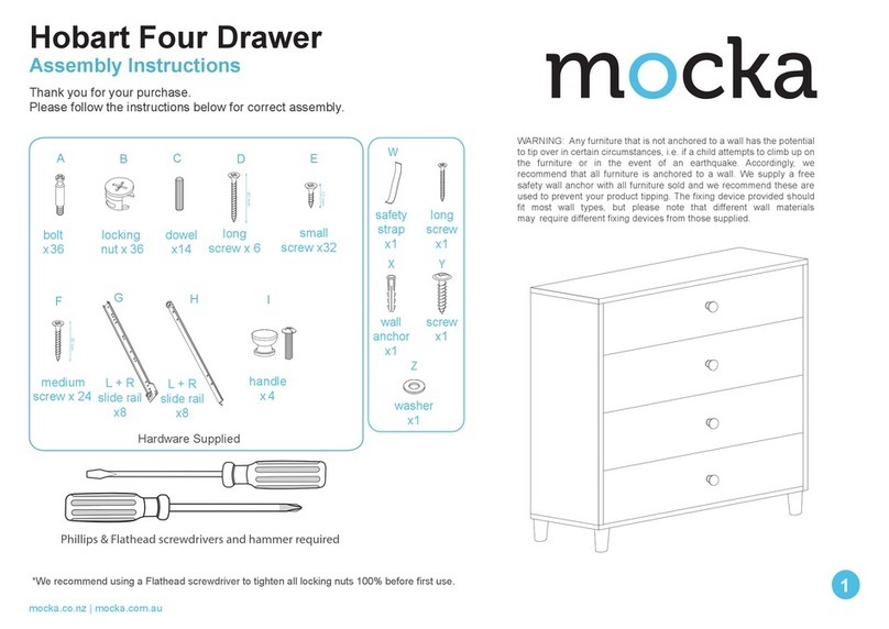 Mocka Hobart Four Drawer User manual Mocka Hobart Four Drawer User manual