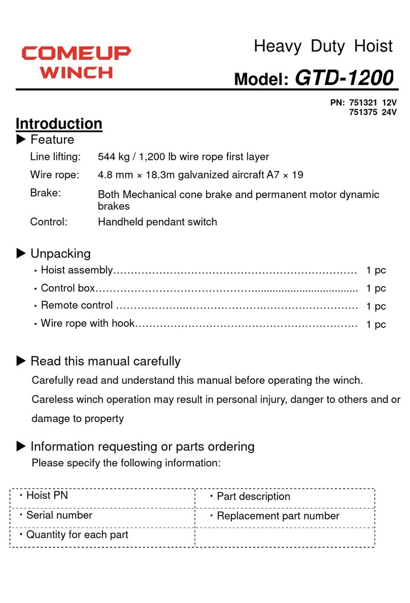 Comeup GTD-1200 User manual