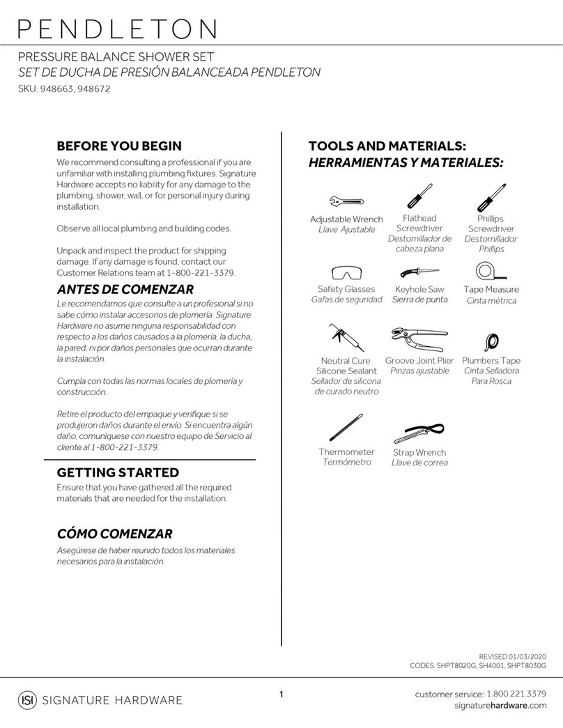 Signature Hardware PENDLETON User manual Signature Hardware PENDLETON User manual