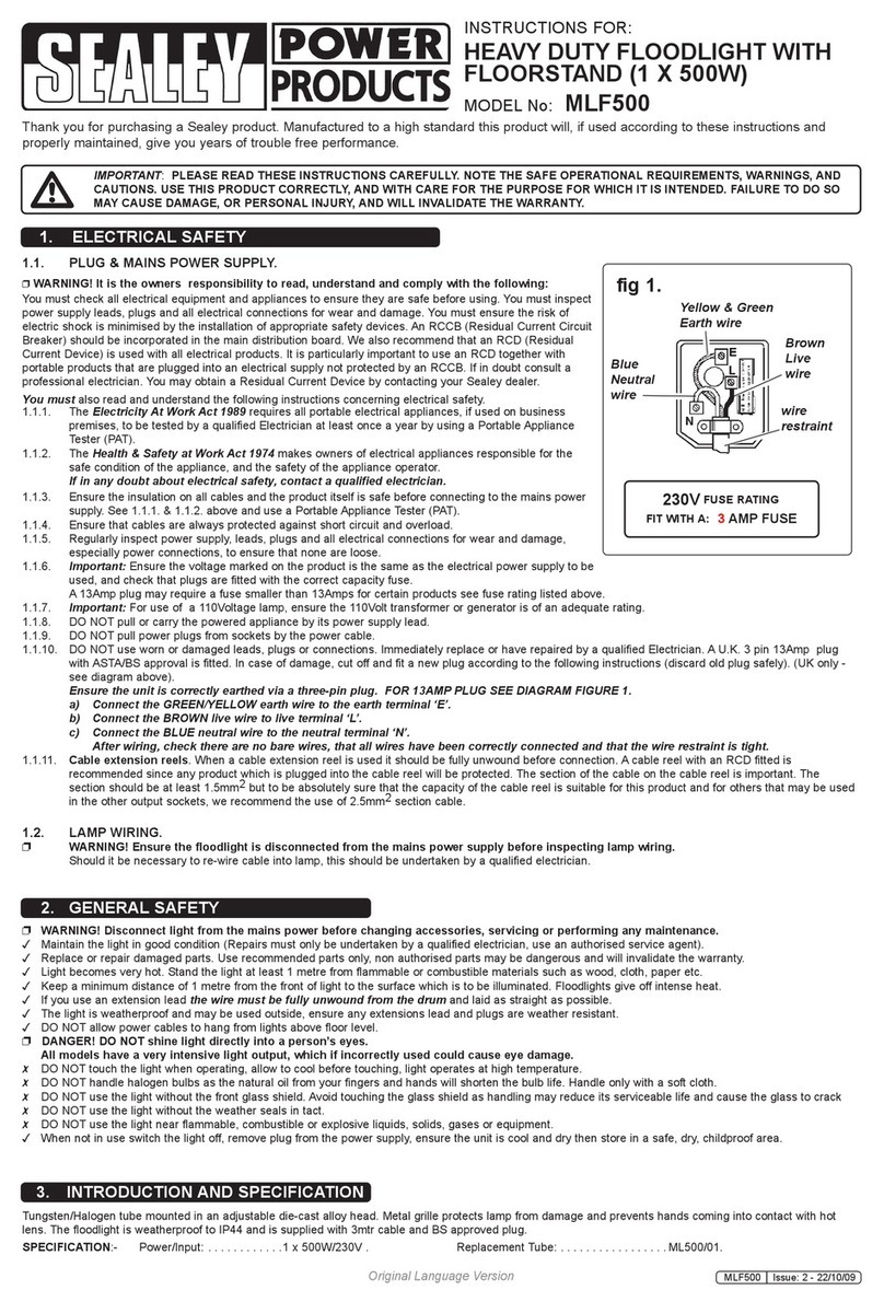 Sealey MLF500 User manual Sealey MLF500 User manual