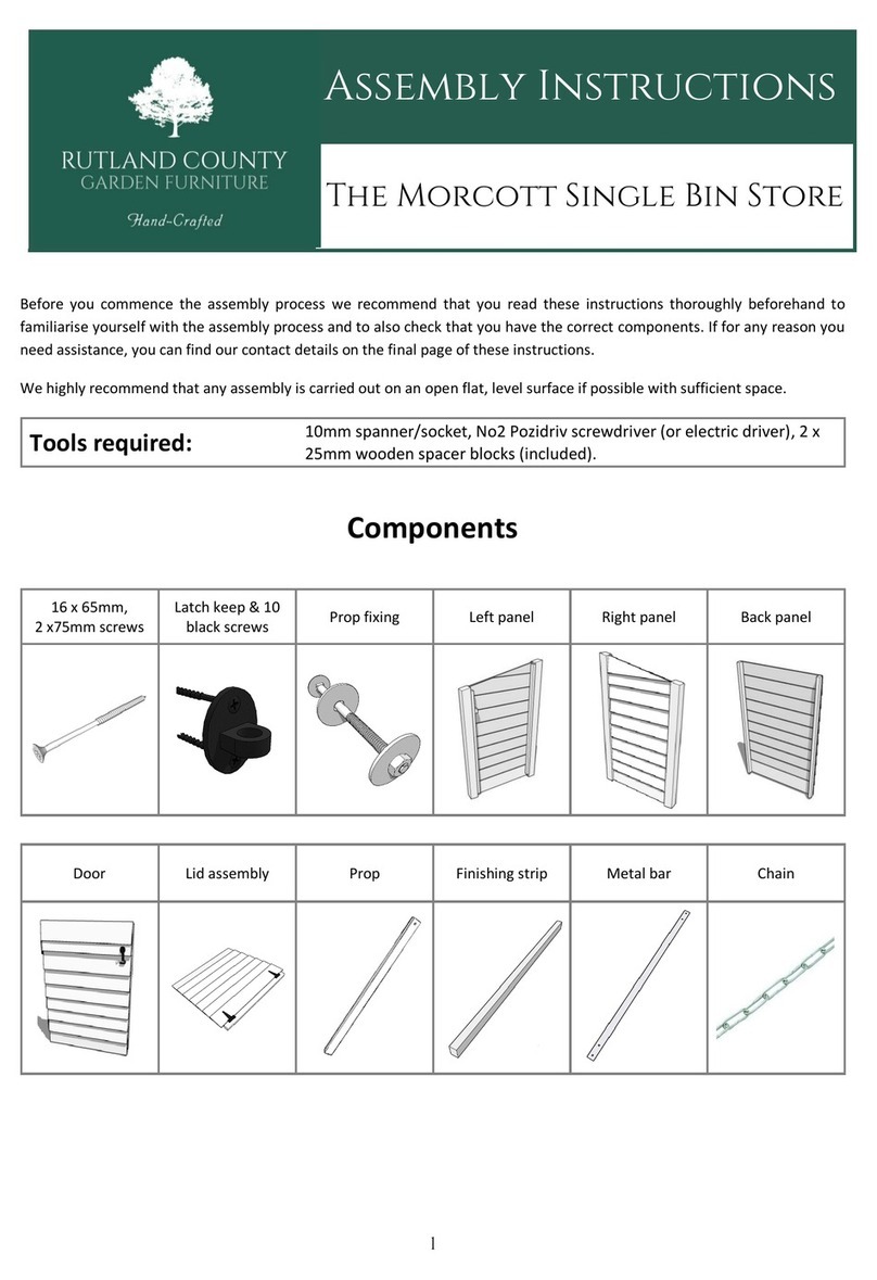 Rutland County Garden Furniture Morcott Single Bin Store Assembly instructions