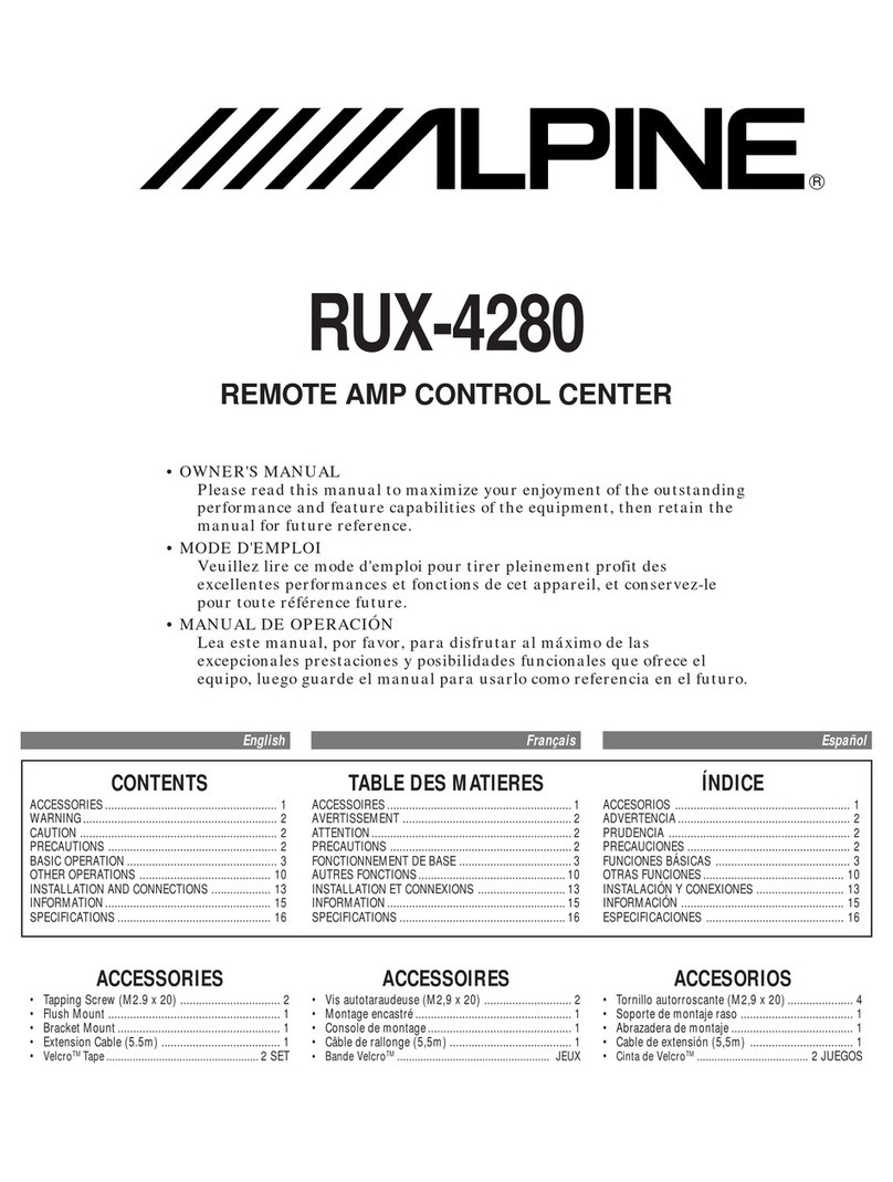 Alpine RUX-4280 owner's manual