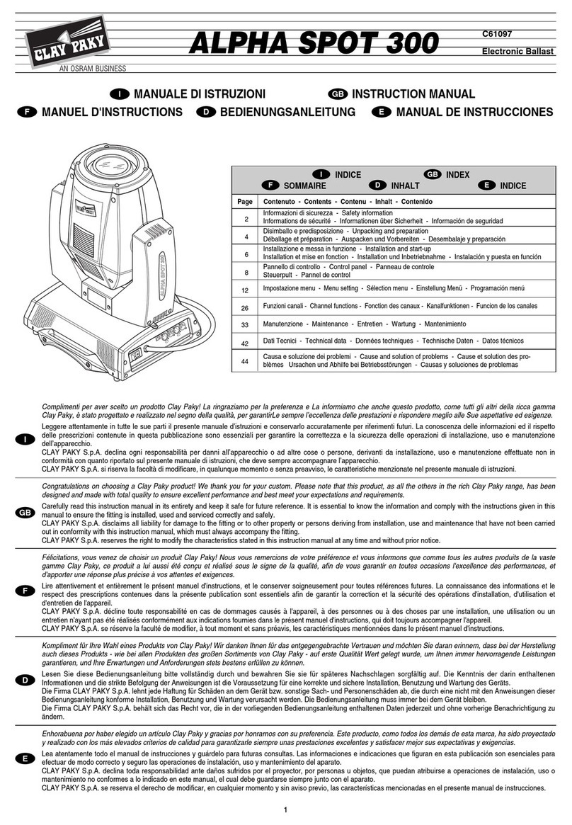 Claypaky C61097 instruction manual