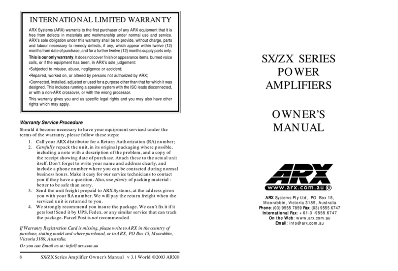 ARX SX Series User manual