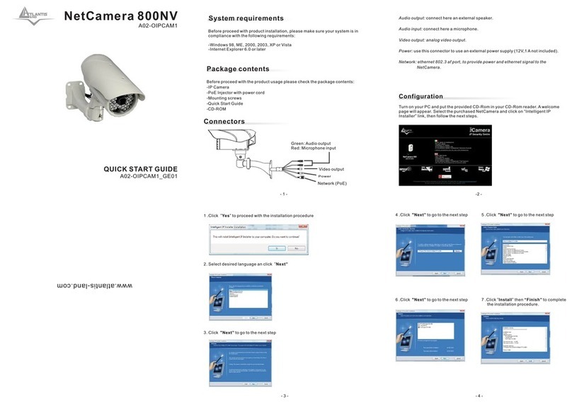 Atlantis Land NetCamera 800NV A02-OIPCAM1 quick start guide