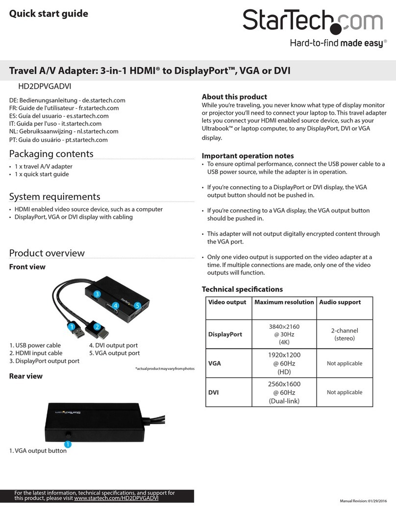 StarTech.com HD2DPVGADVI User manual