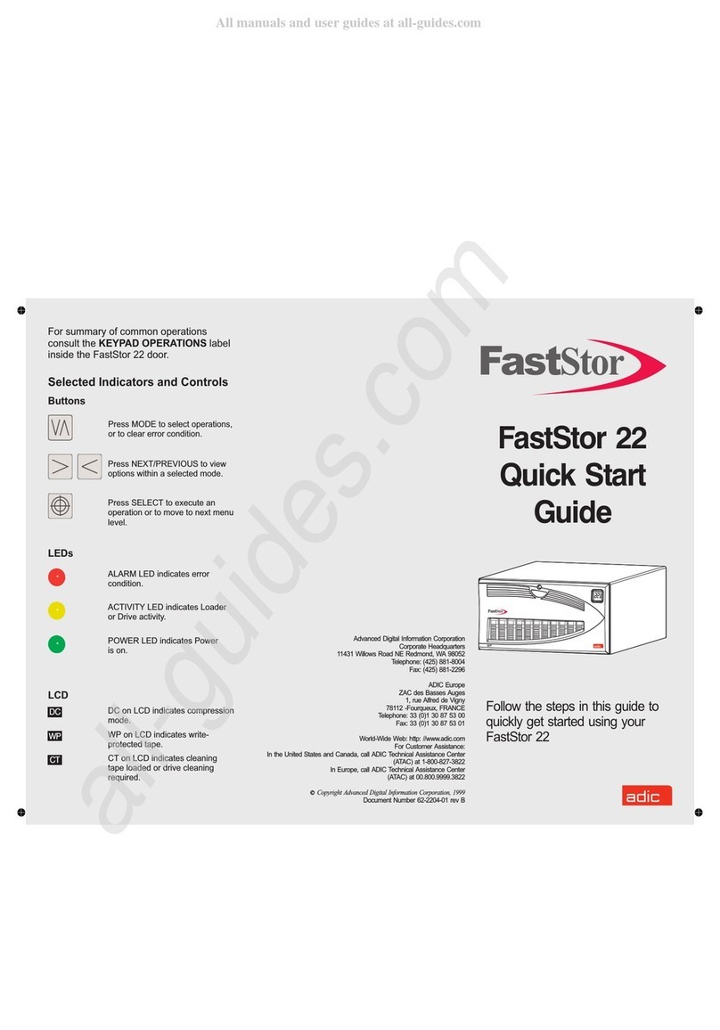 ADIC FastStor 22 User manual