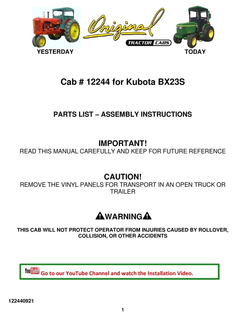 Original Tractor Cabs 12244 Assembly instructions Original Tractor Cabs 12244 Assembly instructions