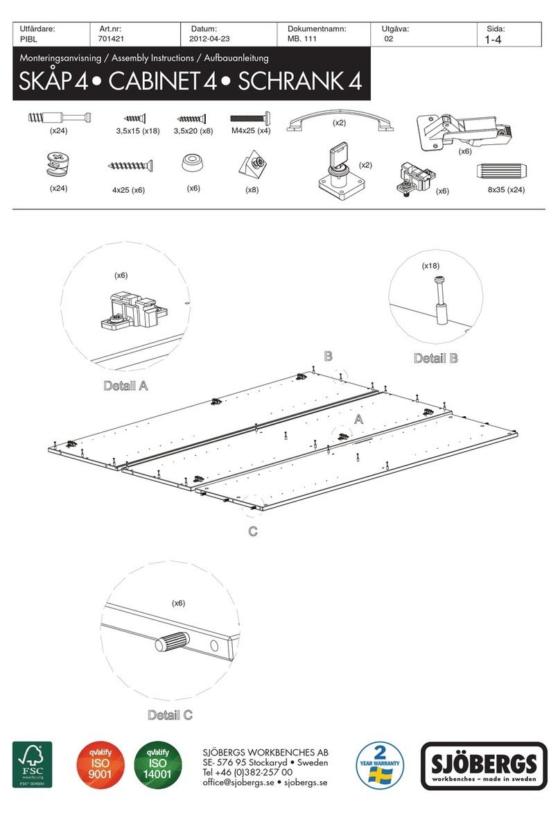 Sjobergs PIBL 701421 Assembly instructions
