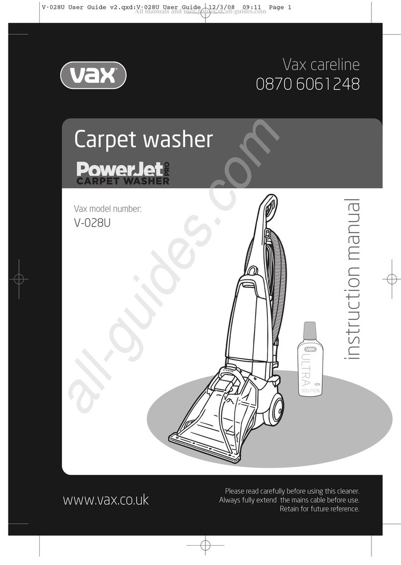 Vax PowerJet Capret Washer Pro V-028U User manual