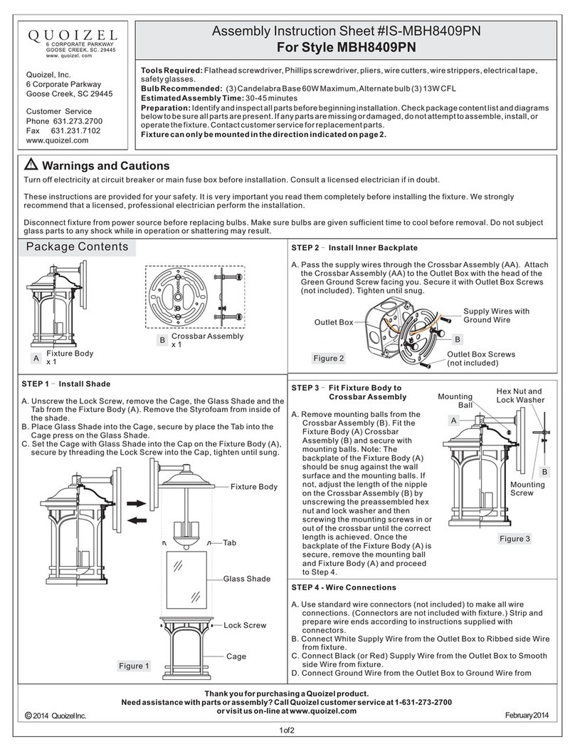 Quoizel IS-MBH8409PN Mounting instructions
