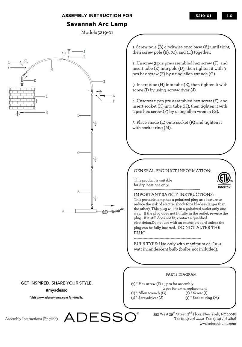 Adesso Savannah Assembly instruction