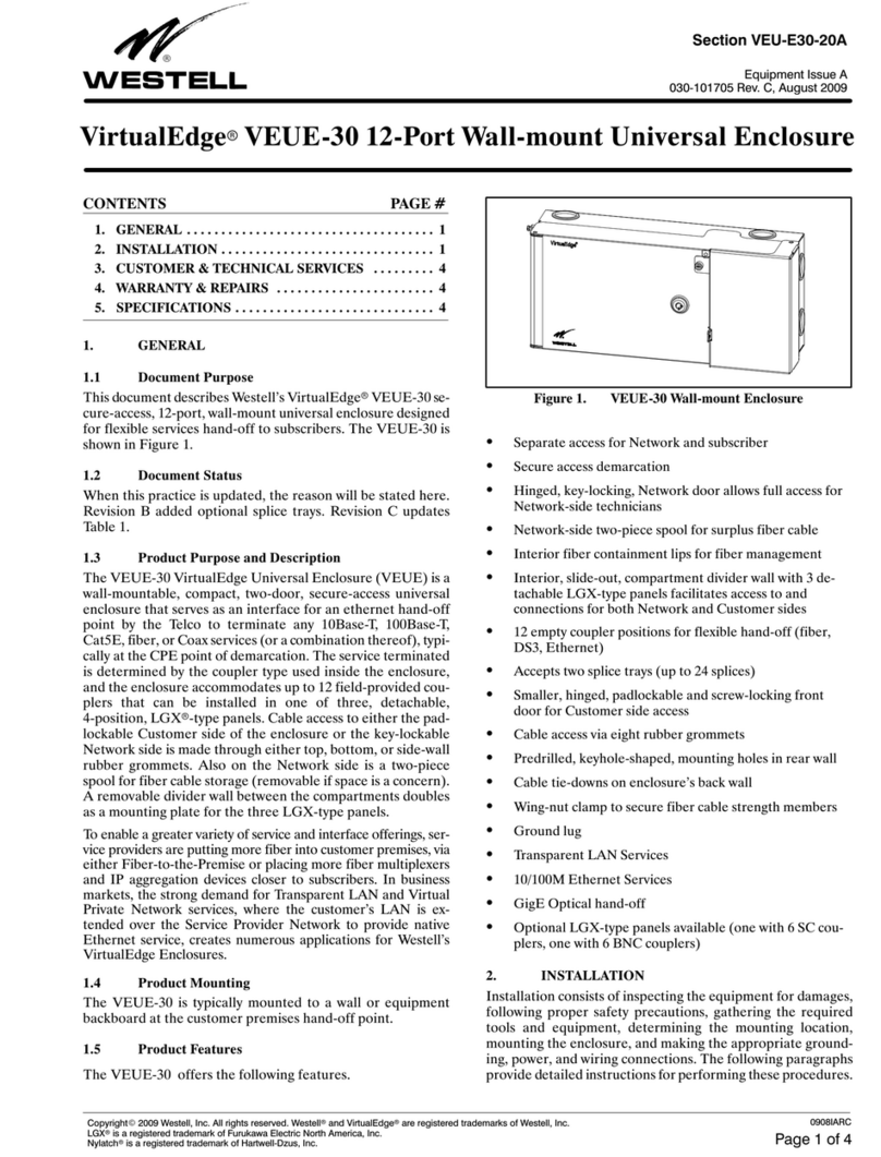 Westell VirtualEdge VEUE-30 manual